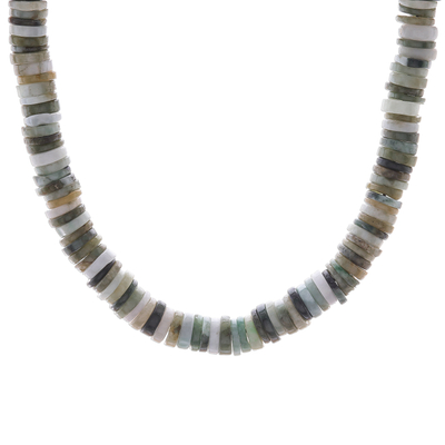 Jade Beaded Necklace in Green from Thailand