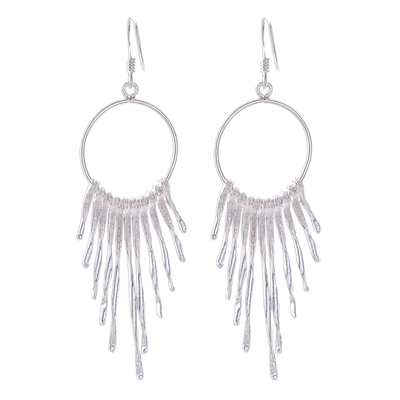 Twisted Karen Silver Waterfall Earrings from thailand