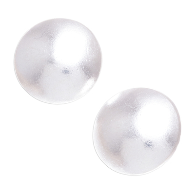 Karen Hill Tribe Silver Matte Disc Button Earrings