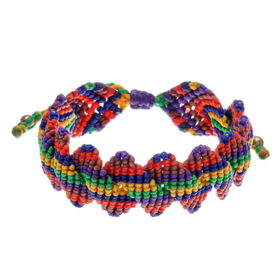 Rainbow Colors Macrame Wristband Bracelet