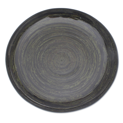Artisan Crafted Lacquered Bamboo Display Plate