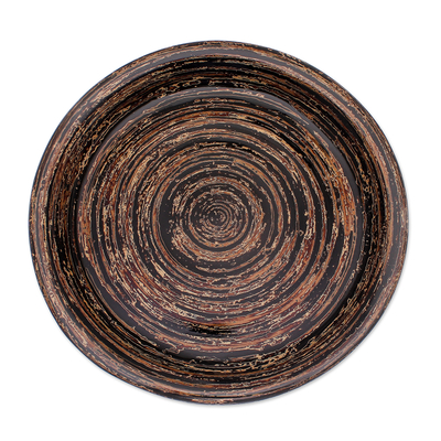 Handmade Decorative Bamboo Plate with Lacquer Finish