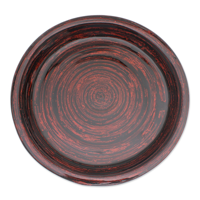 Unique Handcrafted Lacquered Bamboo Decorative Plate