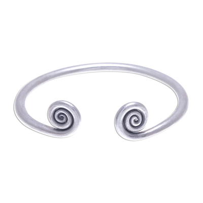 Hill Tribe 950 Silver Spiral Cuff Bracelet