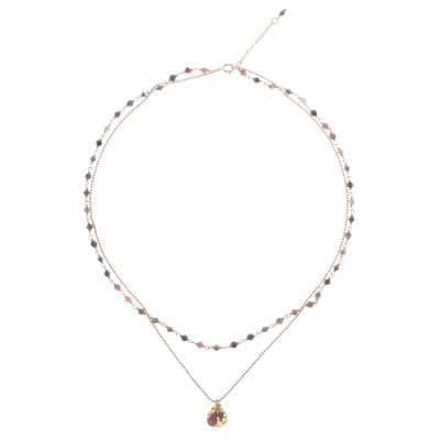 Gold Plated Tourmaline and Hematite Necklace