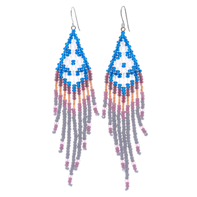 Multicolored Long Beaded Waterfall Earrings