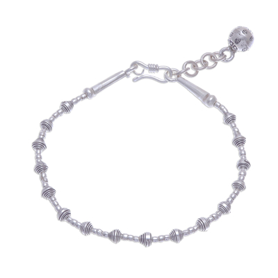 Silver Link Bracelet with Extender Chain from Thailand