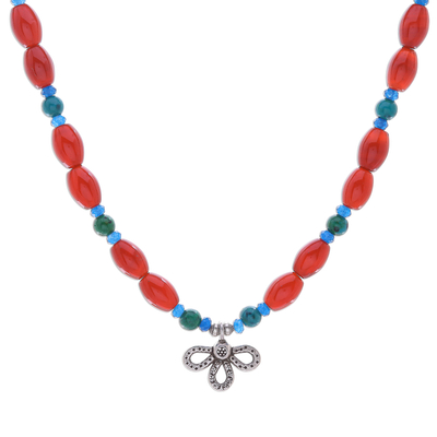 Multi-Gemstone Beaded Pendant Necklace