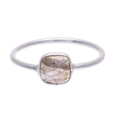 Labradorite and Sterling Silver Solitaire Ring
