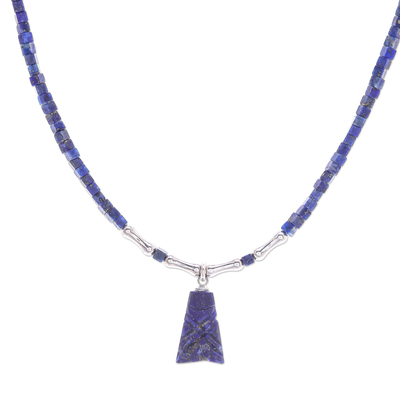 Hand Made Sterling Silver and Lapis Lazuli Pendant Necklace