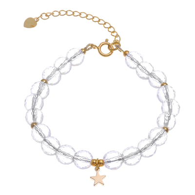 Handcrafted Gold-Plated Star Charm Bracelet from Thailand