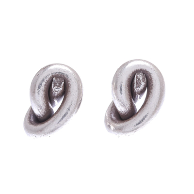 Handmade Karen Silver Stud Earrings