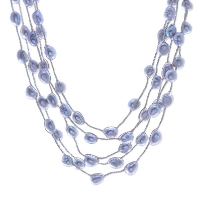 Hand Made Cultured Freshwater Pearl Station Necklace