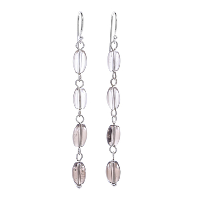 Smoky Quartz and Sterling Silver Dangle Earrings