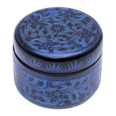 Blue Lacquerware Mango Wood Box