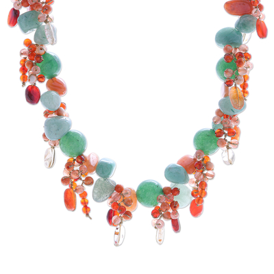 Handcrafted Aventurine and Chalcedony Beaded Necklace