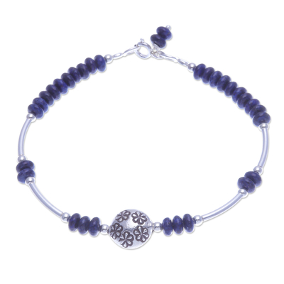 Lapis Lazuli and Sterling Silver Pendant Bracelet