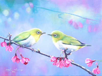 Acrylic Bird Painting on Canvas