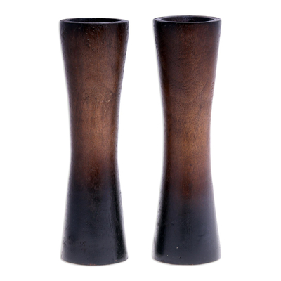 Decorative Mango Wood Vases from Thailand (Pair)