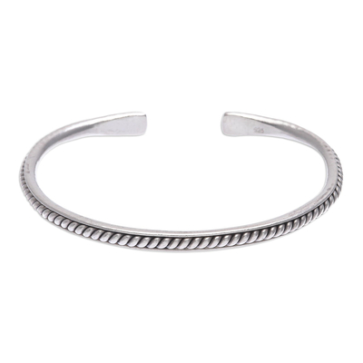 Thai Handcrafted Sterling Silver Cuff Bracelet