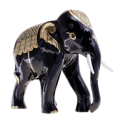 Hand-Painted Lacquerware Elephant Sculpture