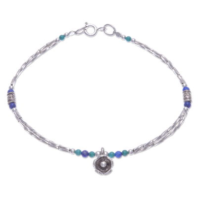 Lapis Lazuli Floral Charm Bracelet