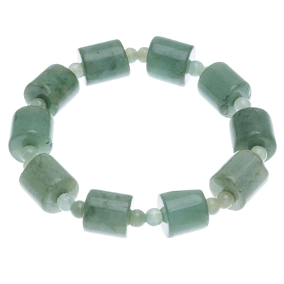 Artisan Crafted Jade Beaded Stretch Bracelet