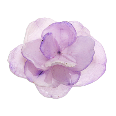 Thai Preserved Violet Hydrangea Brooch Pin