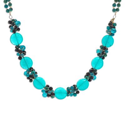 Thai Quartz and Serpentine Beaded Necklace