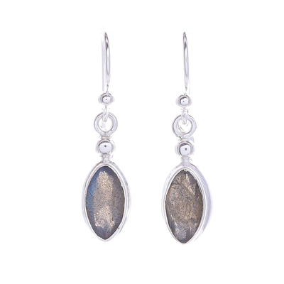 Thai Labradorite and Sterling Silver Dangle Earrings