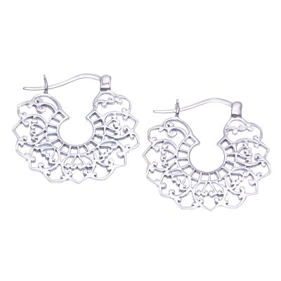 Hand Crafted Sterling Silver Hoop Earrings
