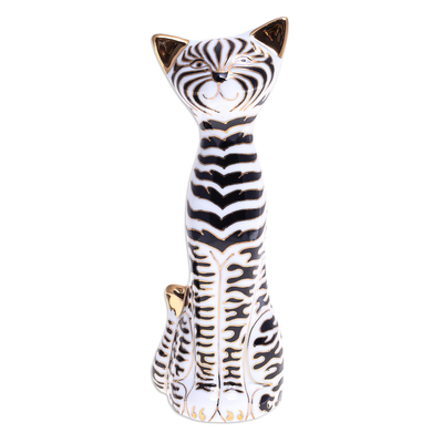 Gilded Porcelain Cat Vase