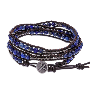 950 Silver and Lapis Lazuli Wrap Bracelet