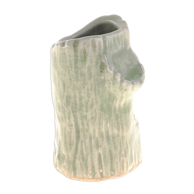 Handcrafted Celadon Bud Vase