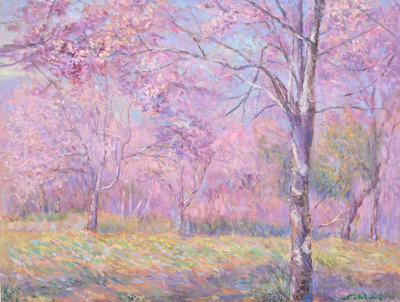 Impressionist-Style Floral Landscape Painting