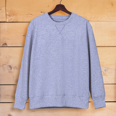 100% Recycled Yarn Pullover Sweater in Grey