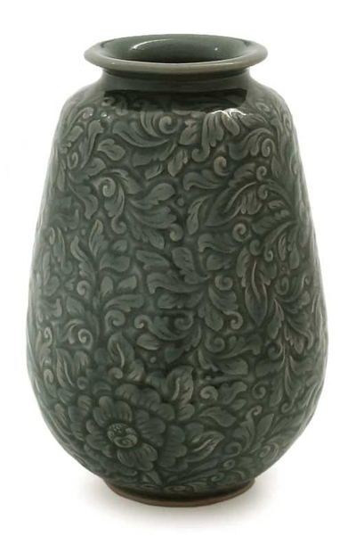 Celadon ceramic vase