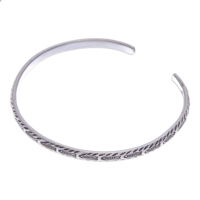Fish-Themed Sterling Silver Cuff Bracelet from Thailand