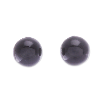 Onyx Stud Earrings with Sterling Silver Posts