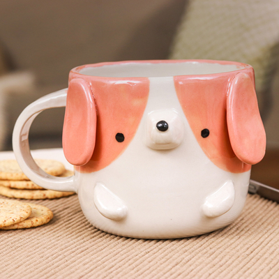 Whimsical Animal-Themed Handcrafted Ceramic Beagle Dog Mug