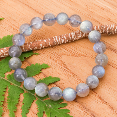 Handcrafted Thai Labradorite Beaded Stretch Bracelet