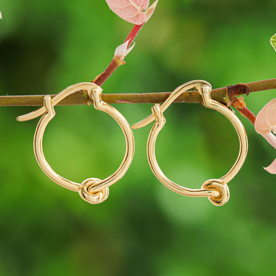 Avant-Garde 18k Gold-Plated Hoop Earrings Made in Thailand