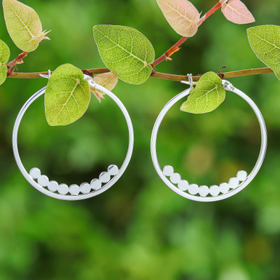 High-Polished Sterling Silver Hoop Earrings from Thailand