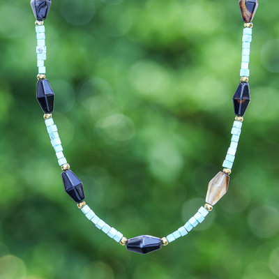 Thai-Made Bohemian-Inspired Multi-Gemstone Beaded Necklace