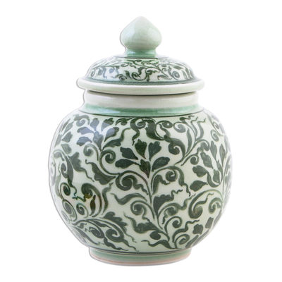 Celadon Ceramic Jar with Lid