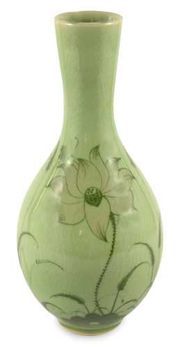 Celadon ceramic vase