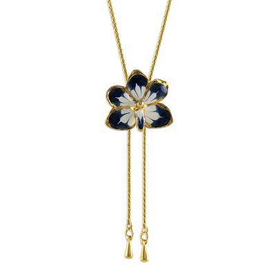 Hand Crafted Gold Plated Flower Necklace