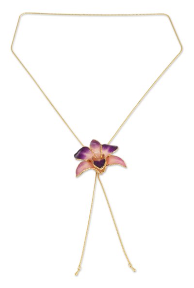 Gold Plated Natural Flower Necklace