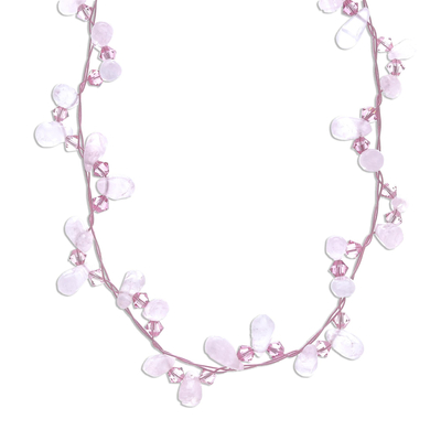 Handcrafted Beaded Rose Quartz Necklace